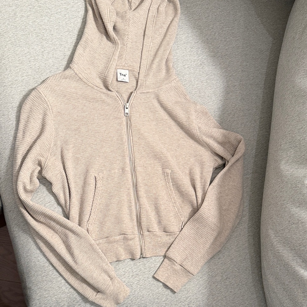 TNA Beige Zip-Up Hoodie